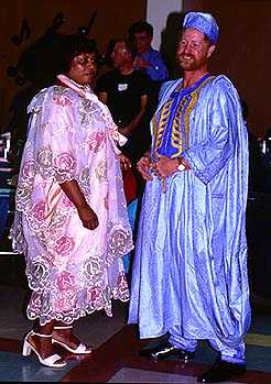 wearing African  clothes