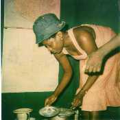 Diana cooking dinner